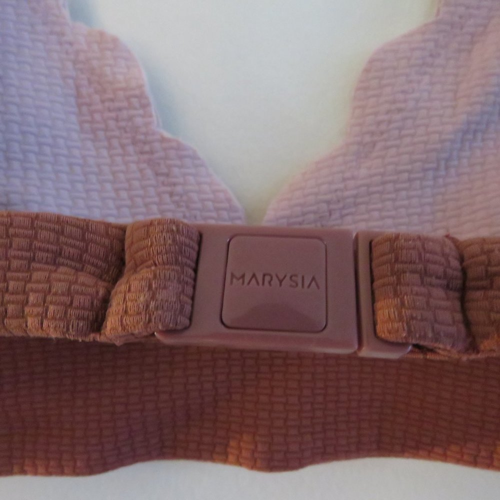 MARYSIA Santa Clara Scalloped Light Pink Textured Triangle Bikini Top - Sz XS - Picture 9 of 16